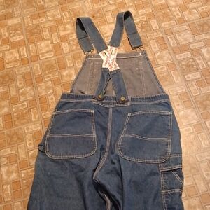 Vintage Bided Overalls Pointer Removeable Suspenders 34x32